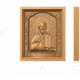 Вседержитель - резная икона в арочной нише