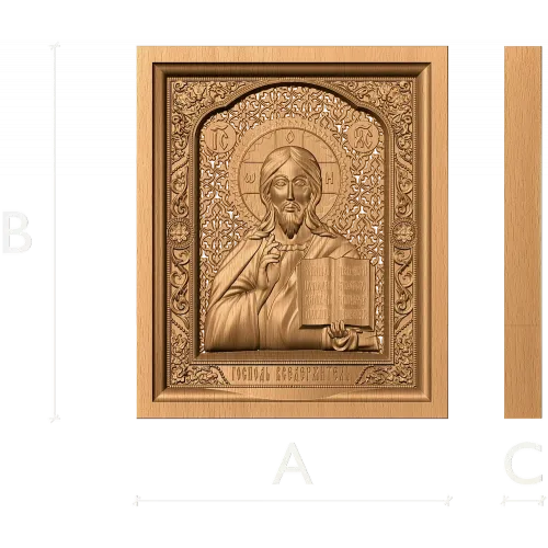 Резная икона «Господь Вседержитель» - деревянное панно на заказ
