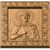 Икона святого Дмитрия Донского - резной деревянный барельеф