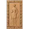 Резная панель «Дмитрий Солунский» - деревянный рельеф в виноградном багете