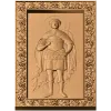 Резная панель «Дмитрий Солунский» - деревянный рельеф в виноградном багете