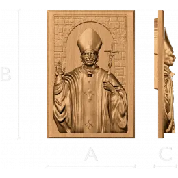Николай Чудотворец - рельефная икона в арочной раме