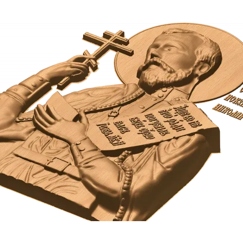 Барельефная икона «Император Николай II» - резной деревянный декор