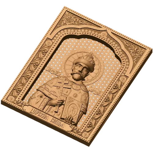 Рельефная церковная панель «Царская икона» - резной деревянный декор