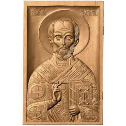 Николай Чудотворец - рельефная деревянная икона