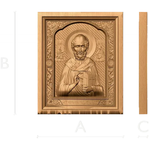 Икона Святителя Николая Чудотворца - резной деревянный образ