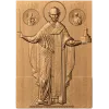 Икона Святителя Николая Чудотворца - резная деревянная панель