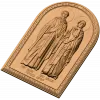 Икона Святые Иона и Васса - резной деревянный декор