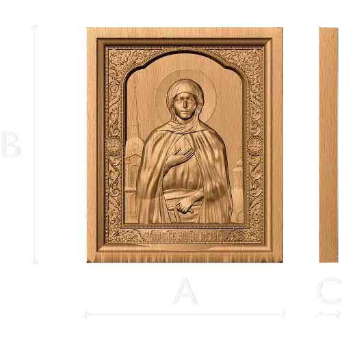 Резная икона Святая Ксения Петербургская - деревянное панно