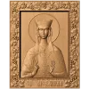 Резная икона «Святая Людмила» - деревянный рельеф в резной раме