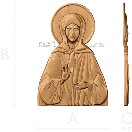 Резной барельеф «Святая Матрона» из дерева