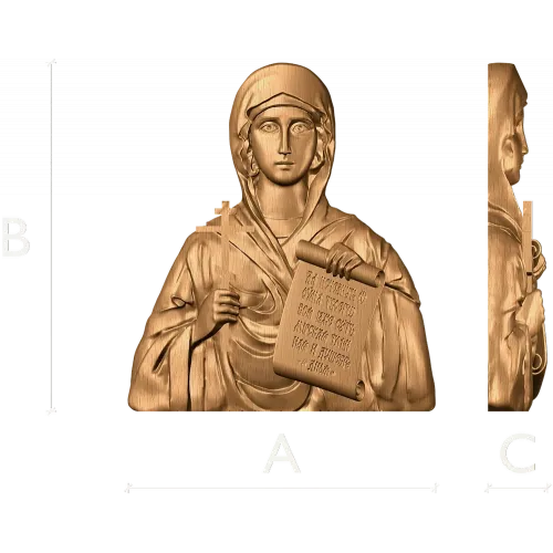 Резной бюст Святая Наталья - деревянный религиозный декор