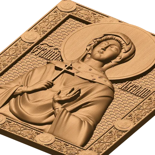 Икона Святой Натальи - резное деревянное панно на заказ