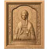 Резная деревянная икона «Святая княгиня Ольга» - рельефная панель из дуба, бука или ясеня