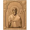 Резная деревянная икона Святого Киприана из массива