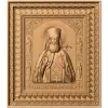 Резная деревянная икона Святой Лука Симферопольский в багете