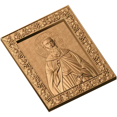 Резная деревянная икона Святой Максим Исповедник