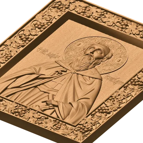 Резная деревянная икона Святой Максим Исповедник