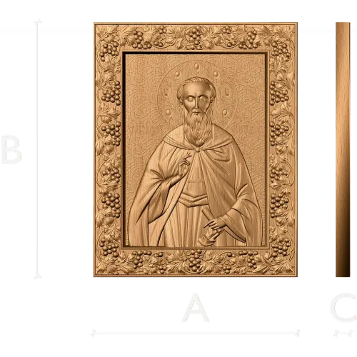 Резная деревянная икона Святой Максим Исповедник