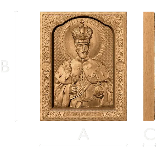 Икона Святой Николай - резное панно из дерева