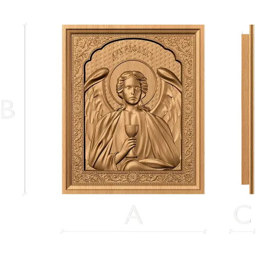 Резная деревянная икона Святой Рафаил