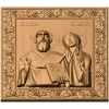 Резная деревянная икона «Священномученик Киприан и мученица Иустина»
