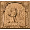 Резная деревянная икона «Серафим Саровский» - панель из дуба, бука, ясеня