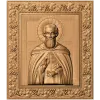 Икона Сергий Радонежский - резной деревянный барельеф в раме