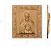 Икона Сергий Радонежский - резной деревянный барельеф в раме