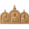 Резной триптих с иконой Христа, Богородицы и Николая