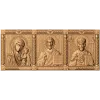 Резной тройник с образами Богоматери, Спаса и Николая - деревянный триптих