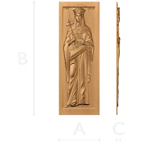 Резное панно «Царица Елена» - деревянный декор из дуба, бука, ясеня