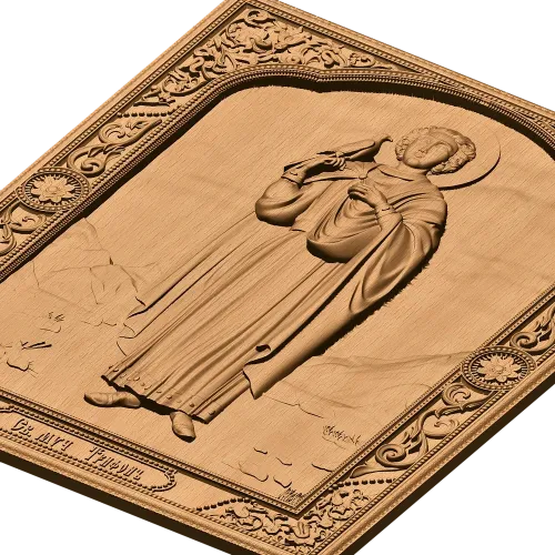 Рельефная икона Мученик Трифон - резной деревянный декор