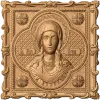 Икона мученицы Ирины - резная деревянная панель