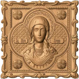 Икона мученицы Ирины - рельефная панель