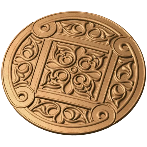 Резная розетка из дерева «Арт-Квадра» - круглый медальон для интерьера