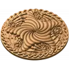 Резная розетка «Вихревой венчик» из массива дерева