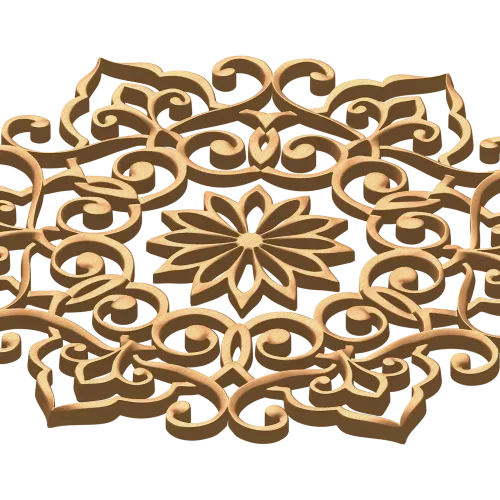 Резная потолочная розетка из массива - кружевной арабеск