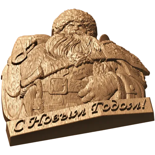 Резное панно «Дед Мороз» - праздничный деревянный декор