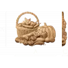 Корзина с овощами - резное панно из дуба, бука или ясеня