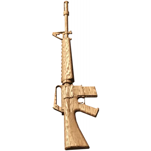 Резной деревянный силуэт M16 - точный декор из дуба, бука, ясеня