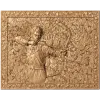 Резное панно «Лучник» - барельеф из массива дуба, бука или ясеня