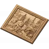 Панно «Волки в лесу» - резной деревянный декор в рамке