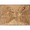 Резная деревянная панель «Городской пейзаж» - рельефный декор для интерьера