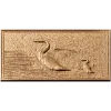Резное панно «Гуси» - деревянный рельеф из дуба, бука или ясеня