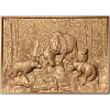 Рельефное панно «Охота стаи» - резной деревянный декор