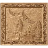 Панно «Жизнь леса» - резной деревянный декор с орлом и елями
