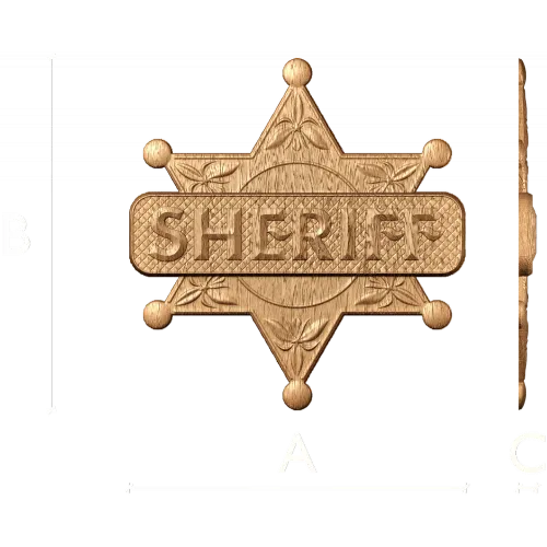 Резная деревянная звезда шерифа - декоративная эмблема из массива