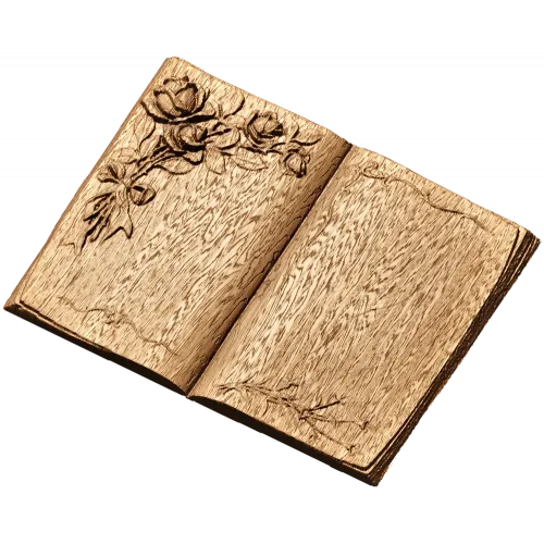 Резное панно «Книга с розами» - деревянный декоративный элемент