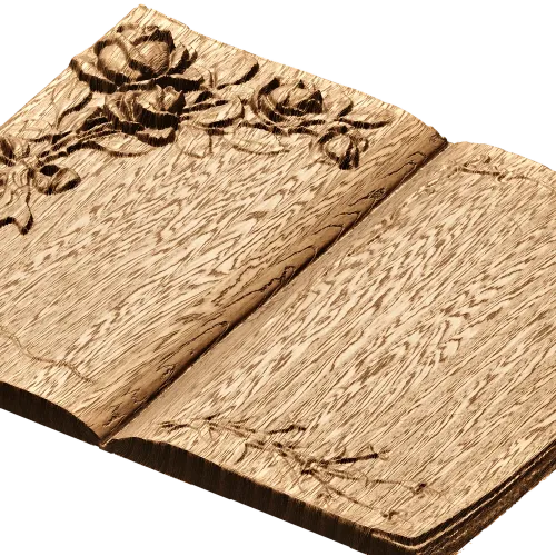 Резное панно «Книга с розами» - деревянный декоративный элемент